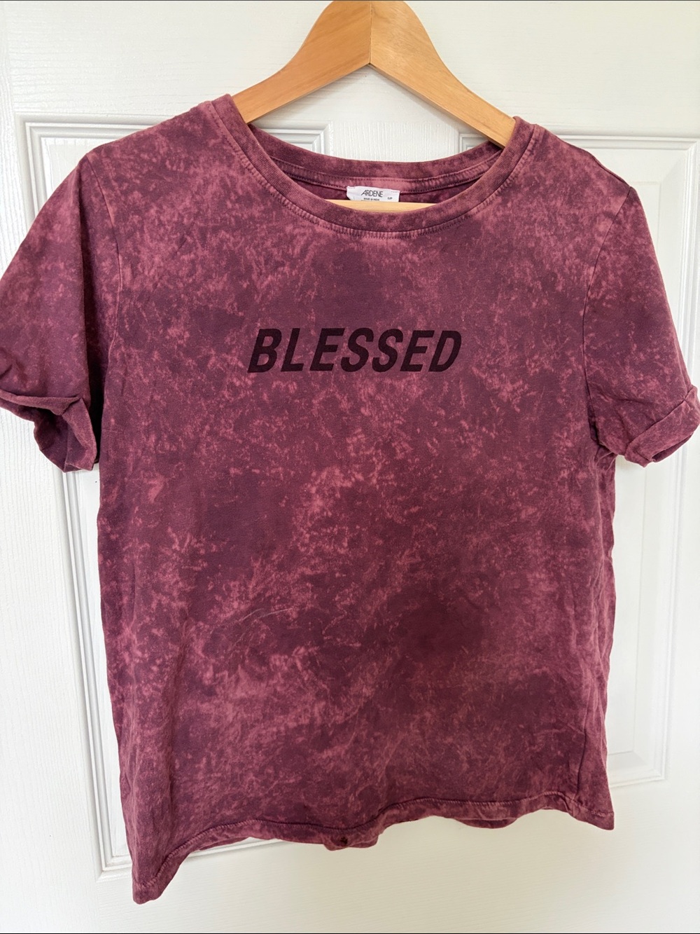 Blessed Mineral Wash Tee - Burgundy